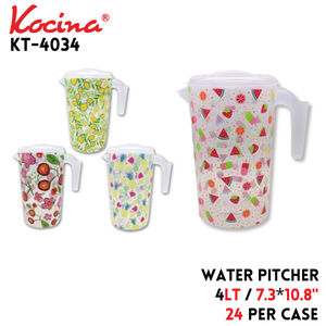 Water Pitcher 4L, 7.3"x10.8"