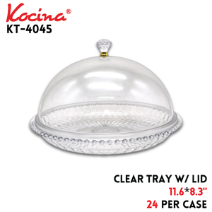 Clear Tray With Lid, 11.6"x8.3"
