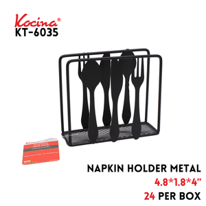 Napkin Holder Metal 4.8" X1.8"X4" ,Iron,black