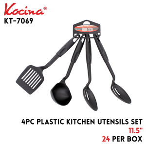 4pcs Plastic Kitchen Utensils Set, 11.5"