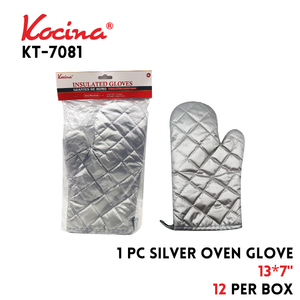 1pc Oven Glove, Silvered Cloth,13"x7"