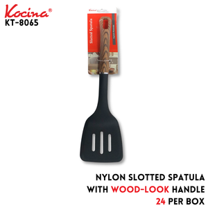 Nylon Slotted Spatula With Wood-Look Handle
