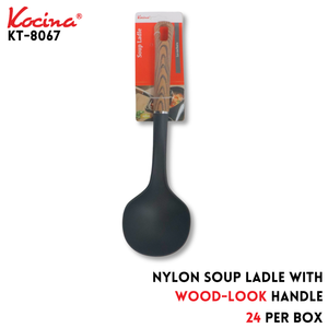 Nylon Soup Ladle With Wood-Look Handle