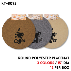 Round Placemat, Dia15",Polyester,3 patterns