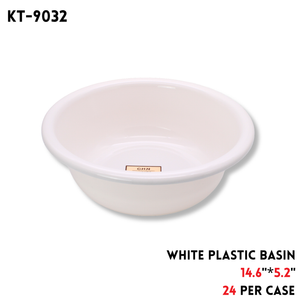 White Plastic Basin, 14.6"x5.2", PP