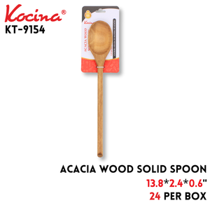 Acacia Wood Solid Spoon 13.8*2.4*0.6Inch