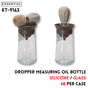 Silicone Dropper Measuring Oil Bottle 2.3"x2.3"x7.1"