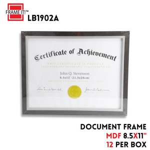 MDF 8.5X11" Document Frame Black 7 Silver