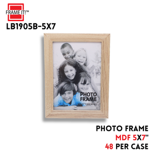 5X7" Mdf Photo Frame Nat Wood