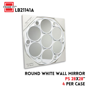 PS 28X28' Wall Mirror White