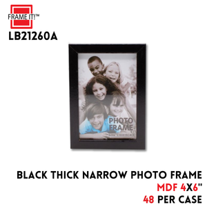 MDF Frame 4X6" Black Thick Narrow