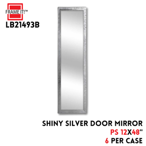 PS DOOR MIRROR 12X48" SHINY SILVER