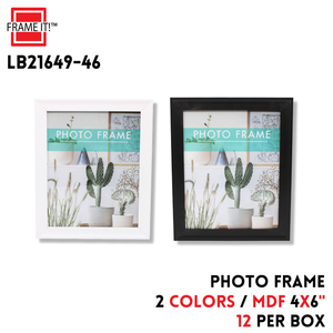 MDF Photo Frame 4x6" 2 Colors Asstd