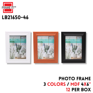 MDF Photo Frame 4x6" 3 Colors Asstd