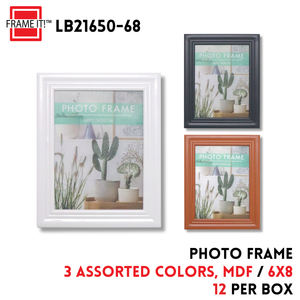 MDF Photo Frame 6x8" 3 Colors Asstd