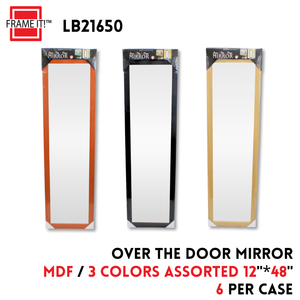 MDF Over the door Mirror 12x48" 3 Colors Assorted