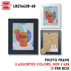 MDF Photo Frame 6x8" 2 Colors Asstd