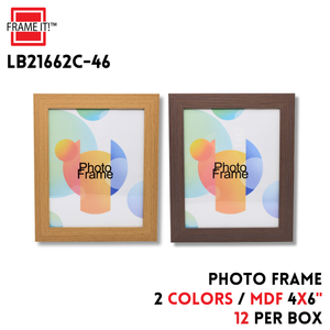 MDF Photo Frame 4x6" 2 Colors Asstd