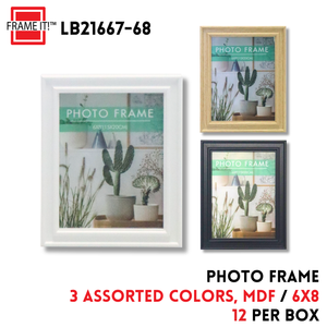 MDF Photo Frame 6x8" 3 Colors Asstd