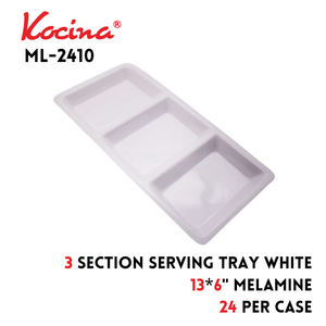 3 Section Serving Tray White