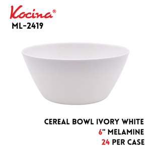 6" Cereal Bowl Ivory White