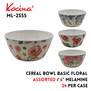 6" Cereal Bowl Basic Floral, 4 Assorted Designs
