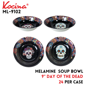 9" Day of the Dead Melamine Soup Bowl, 130g
