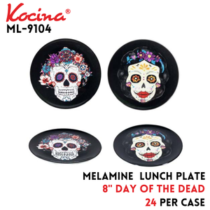 8" Day of the Dead Melamine Lunch Plate,100g