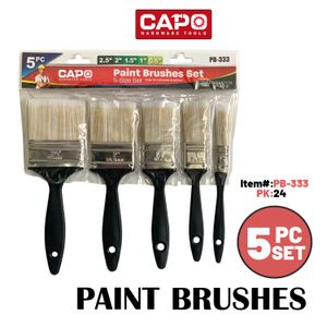 5pk Paint Brushes 3", 2", 1-1/2", 1", 1/2"
