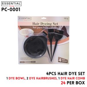4pcs Hair Dye Set Black, Blister card packing