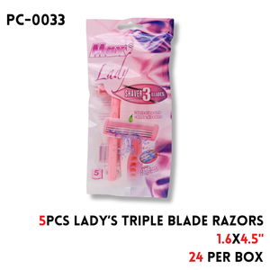 5PCS Triple Blade Razors 1.6"x4.5"