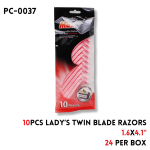 10PCS Twin Blade Razors 1.6"x4.1"