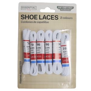 Shoe Laces, 28"&35"&43", 2 color Assted, Polyester