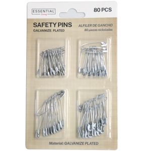 80pcs Safety pins,4 size,iron