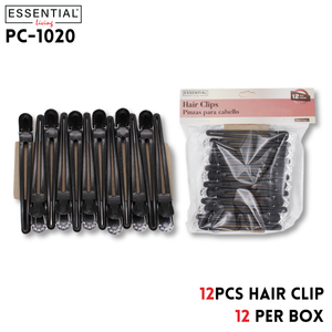 12pcs Hair Clip Set Black, Polybag w/ header packing