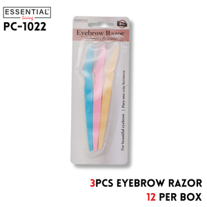 3pcs Eyebrow Razor Asstd colors, Blister card packing