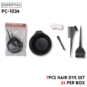 7pcs Hair Dye Set Black, poly bag with header packing