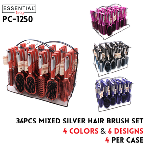 36pcs Mixed Sliver Hair Brush Set