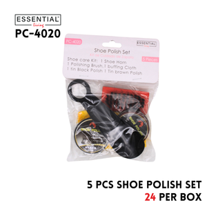 5pcs Shoe Care Kit - (1 Horn, 1 Brush, 1 Cloth, 2 Polish)
