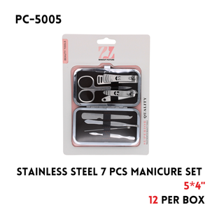 7pcs Manicure Set 5"x4", Stainless Steel