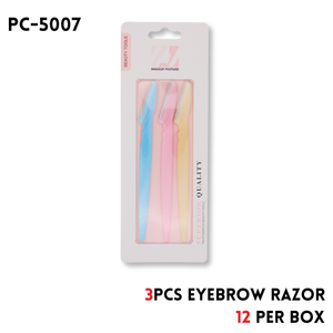 3pcs Eyebrow Razor 6", Stainless Steel