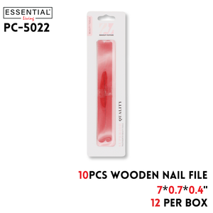 10pcs Wooden Nail File, 7"x0.7"x0.04"