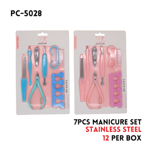7pcs Manicure Set, Stainless Steel+Sponge