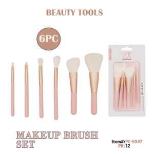 6pcs Makeup Brush Set, Plastic+Nylon