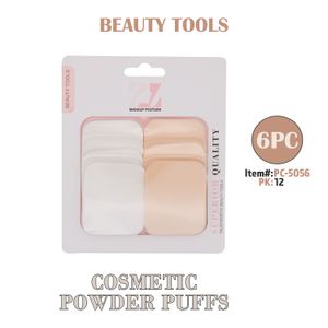 6pcs Cosmetic Powder Puffs, 2.2"x1.8", 2 Clrs Asstd