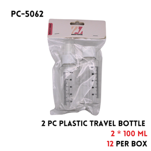 2pcs Plastic Travel Bottle, 2x100ml