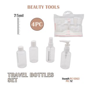 4pcs Plastic Travel Bottle, 4x75ml