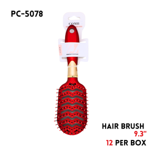Hair Brush, 9.3", ABS, Red