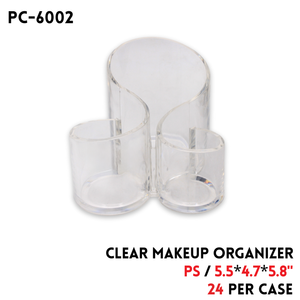 Clear Makeup Organizer, Clear PS, 5.5"x4.7"x5.8"