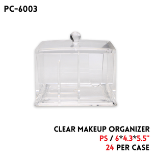 Clear Makeup Organizer, PS, 6"x4.3"x5.5"
